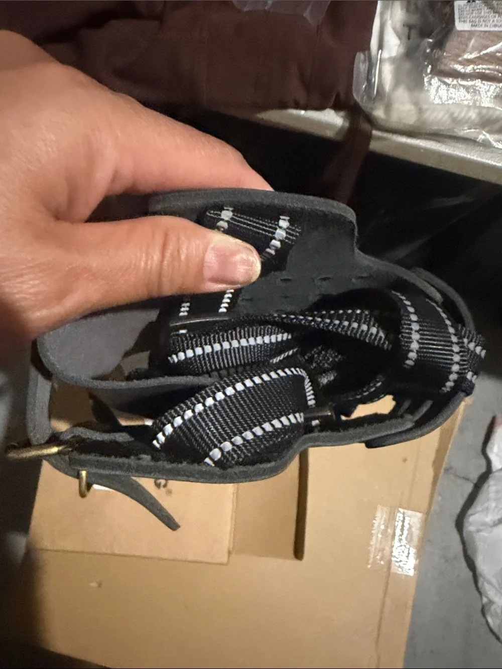 Adjustable Black Leather Dog Muzzle with Breathable Design size XL